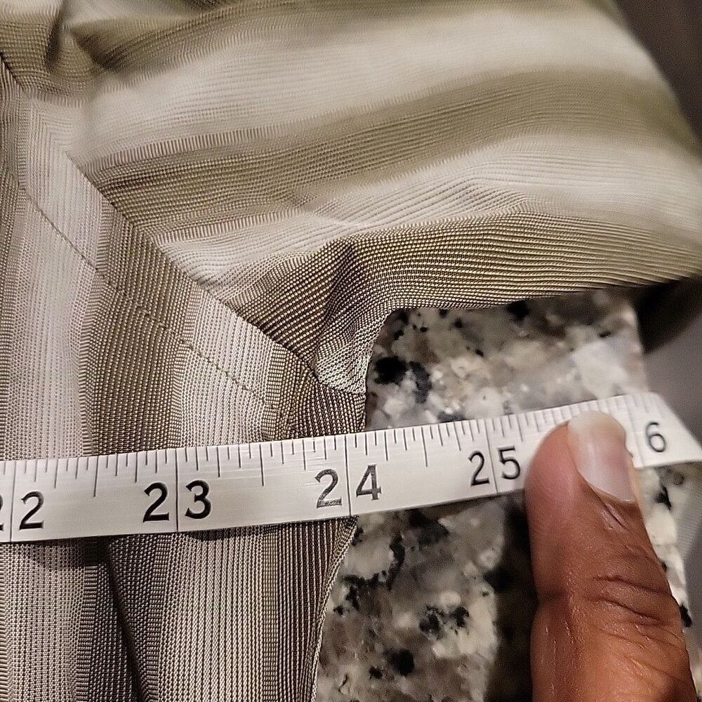 J.Ferrar Men's Olive Green Striped‎ Dress Shirt Size  16.5 34-35 - Picture 5 of 6